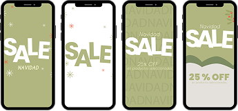 Pack personalizado verde con plantillas navideñas